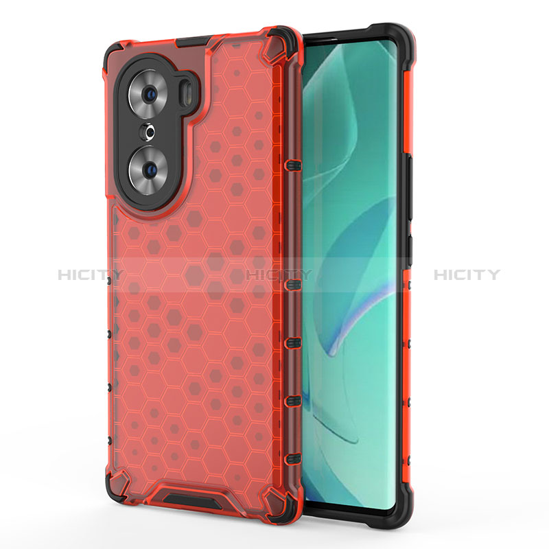 Carcasa Bumper Funda Silicona Transparente 360 Grados AM1 para Huawei Honor 60 Pro 5G Rojo