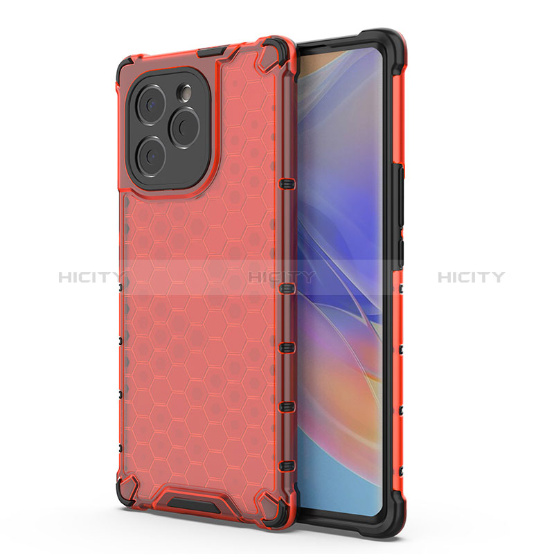 Carcasa Bumper Funda Silicona Transparente 360 Grados AM1 para Huawei Honor 60 SE 5G Rojo