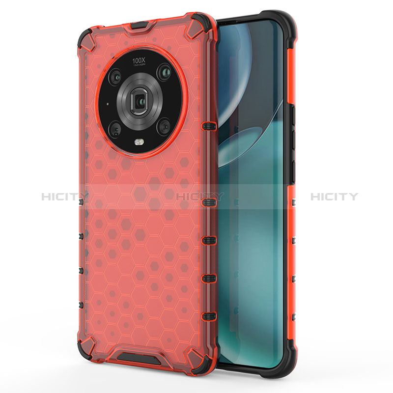 Carcasa Bumper Funda Silicona Transparente 360 Grados AM1 para Huawei Honor Magic4 Pro 5G Rojo