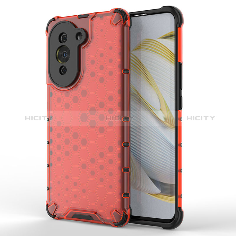 Carcasa Bumper Funda Silicona Transparente 360 Grados AM1 para Huawei Nova 10 Pro Rojo