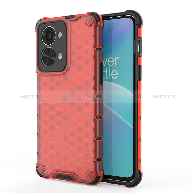 Carcasa Bumper Funda Silicona Transparente 360 Grados AM1 para OnePlus Nord 2T 5G Rojo