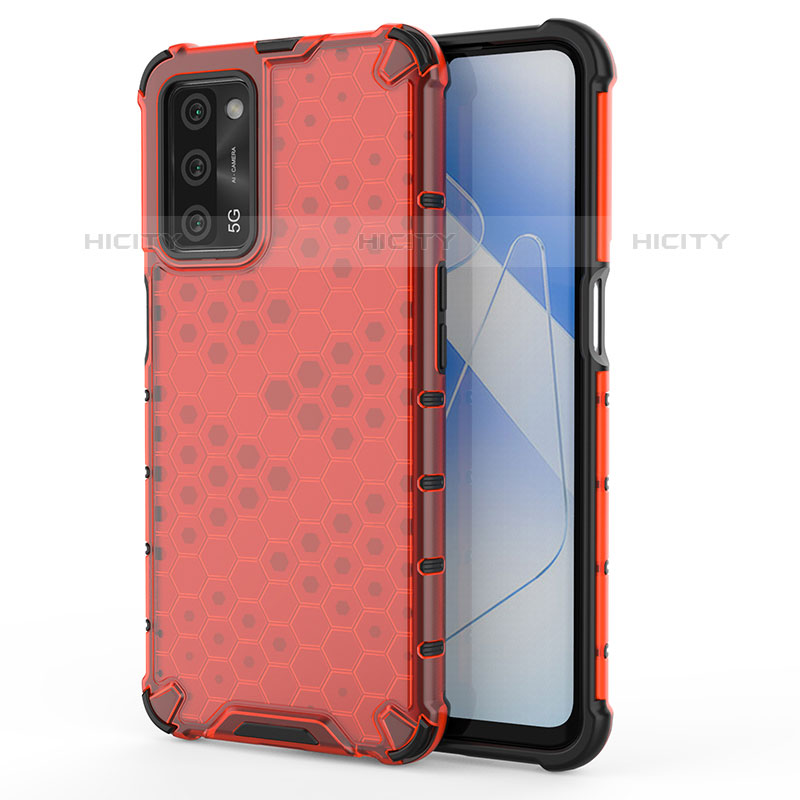 Carcasa Bumper Funda Silicona Transparente 360 Grados AM1 para Oppo A53s 5G Rojo