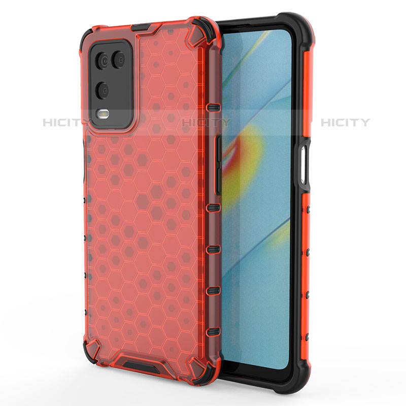 Carcasa Bumper Funda Silicona Transparente 360 Grados AM1 para Oppo A54 4G Rojo