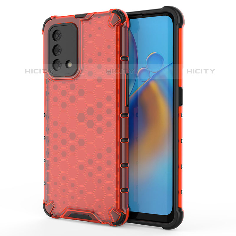 Carcasa Bumper Funda Silicona Transparente 360 Grados AM1 para Oppo A74 4G Rojo