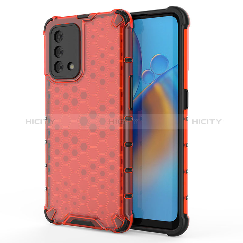 Carcasa Bumper Funda Silicona Transparente 360 Grados AM1 para Oppo A95 4G Rojo