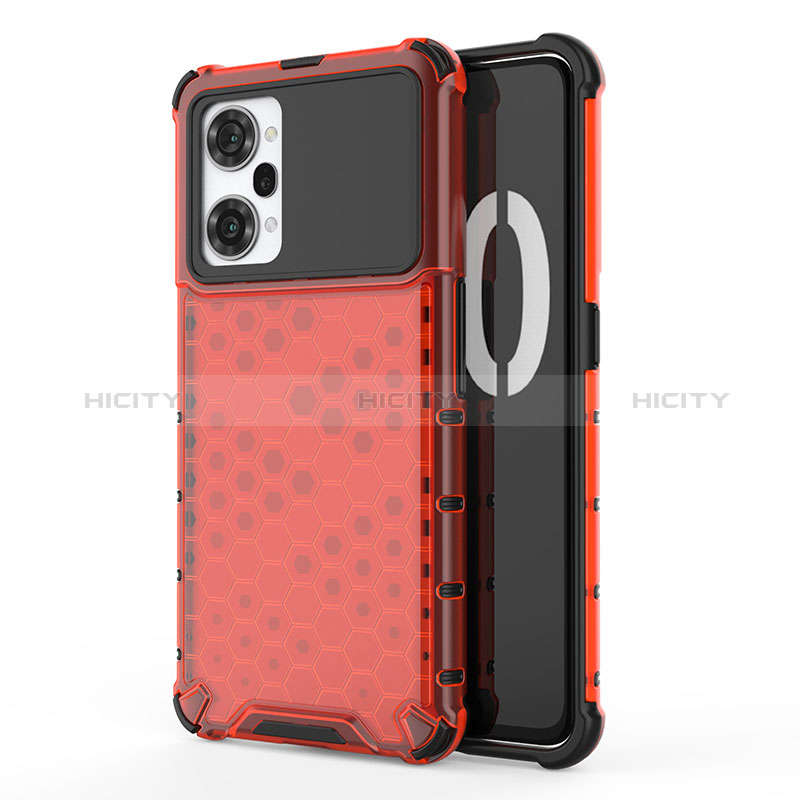 Carcasa Bumper Funda Silicona Transparente 360 Grados AM1 para Oppo K10 Pro 5G Rojo