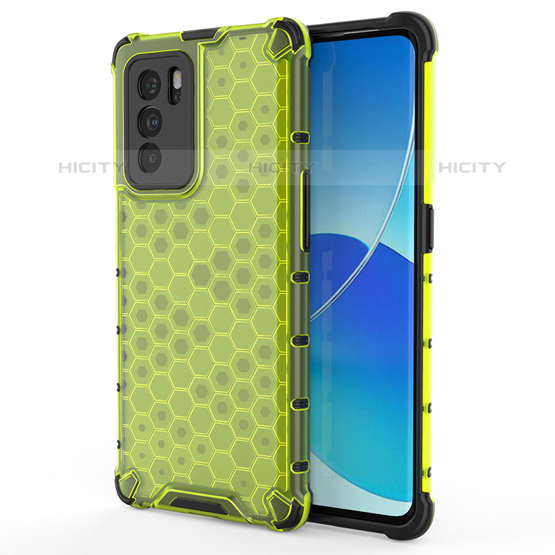 Carcasa Bumper Funda Silicona Transparente 360 Grados AM1 para Oppo Reno6 Pro 5G India Verde