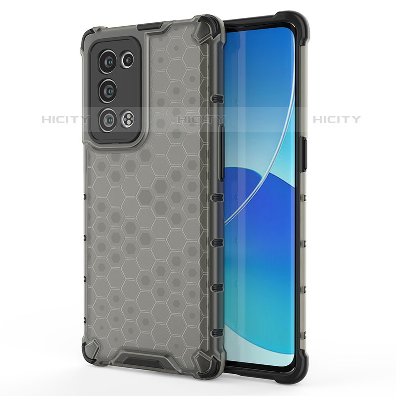 Carcasa Bumper Funda Silicona Transparente 360 Grados AM1 para Oppo Reno6 Pro 5G Negro