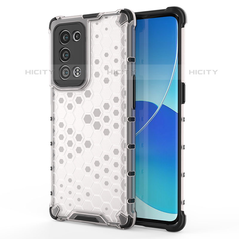 Carcasa Bumper Funda Silicona Transparente 360 Grados AM1 para Oppo Reno6 Pro+ Plus 5G Blanco