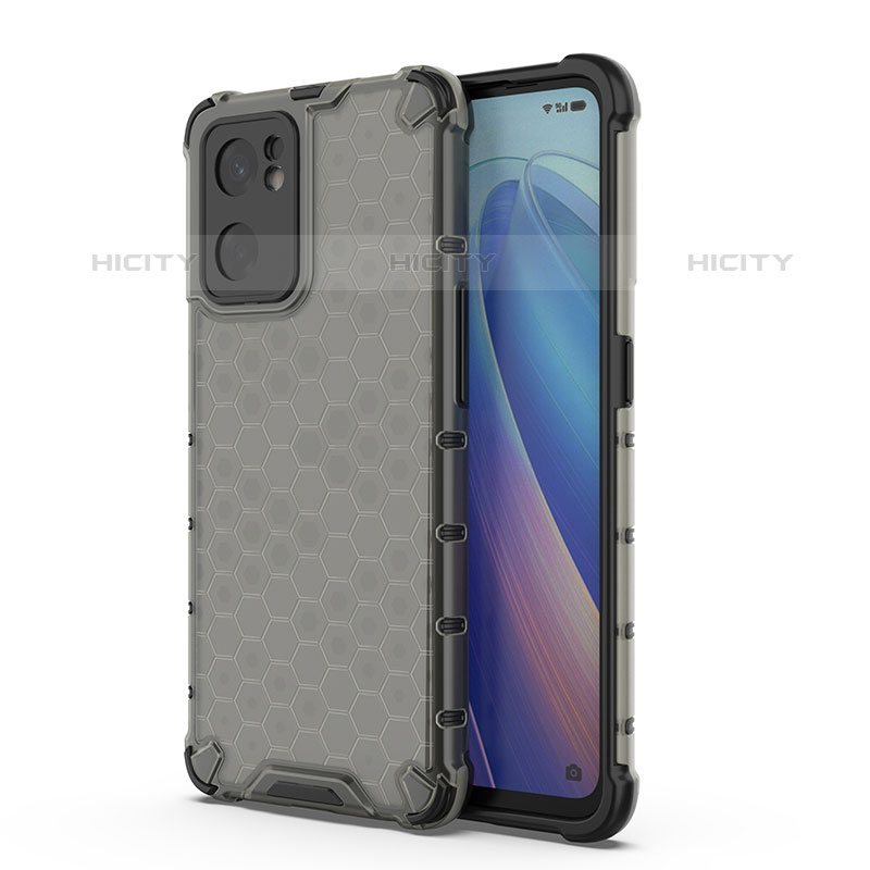 Carcasa Bumper Funda Silicona Transparente 360 Grados AM1 para Oppo Reno7 SE 5G Negro