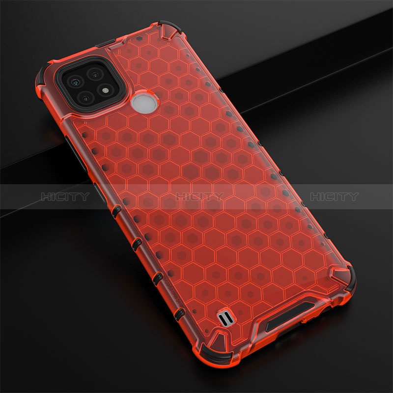 Carcasa Bumper Funda Silicona Transparente 360 Grados AM1 para Realme C21 Rojo