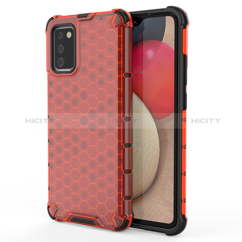 Carcasa Bumper Funda Silicona Transparente 360 Grados AM1 para Samsung Galaxy A02s Rojo