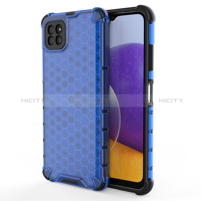 Carcasa Bumper Funda Silicona Transparente 360 Grados AM1 para Samsung Galaxy A22s 5G Azul