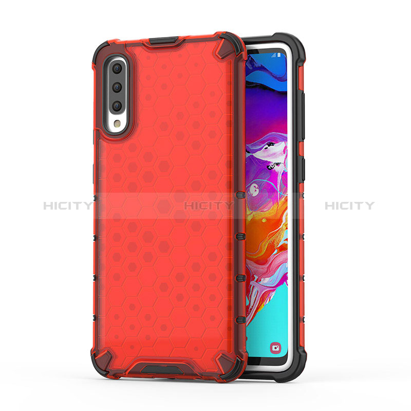 Carcasa Bumper Funda Silicona Transparente 360 Grados AM1 para Samsung Galaxy A70 Rojo