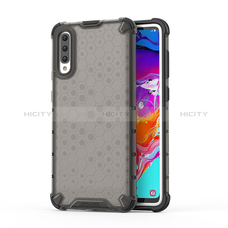 Carcasa Bumper Funda Silicona Transparente 360 Grados AM1 para Samsung Galaxy A70S Negro