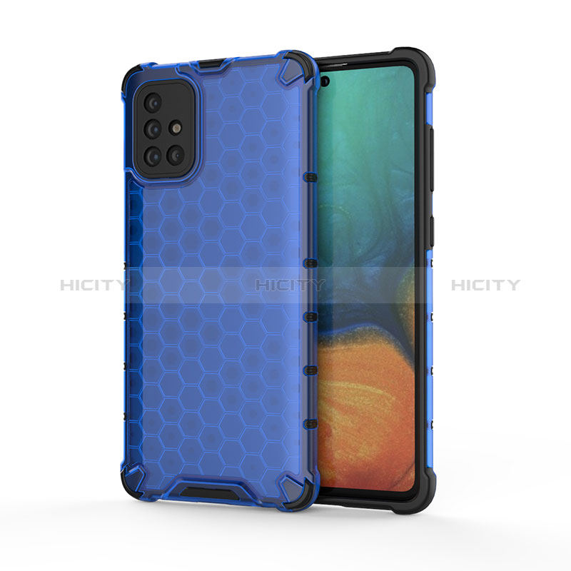 Carcasa Bumper Funda Silicona Transparente 360 Grados AM1 para Samsung Galaxy A71 4G A715 Azul