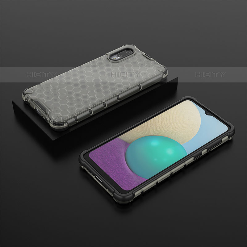 Carcasa Bumper Funda Silicona Transparente 360 Grados AM1 para Samsung Galaxy M02 Negro