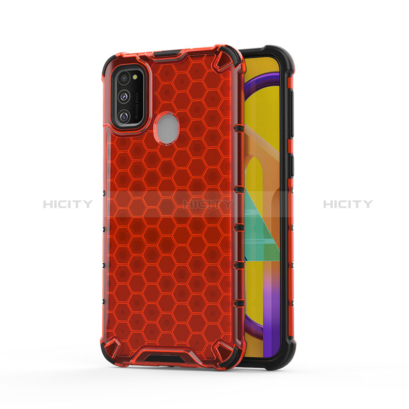 Carcasa Bumper Funda Silicona Transparente 360 Grados AM1 para Samsung Galaxy M21 Rojo