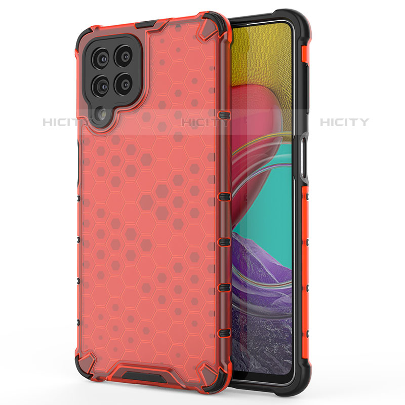 Carcasa Bumper Funda Silicona Transparente 360 Grados AM1 para Samsung Galaxy M53 5G Rojo