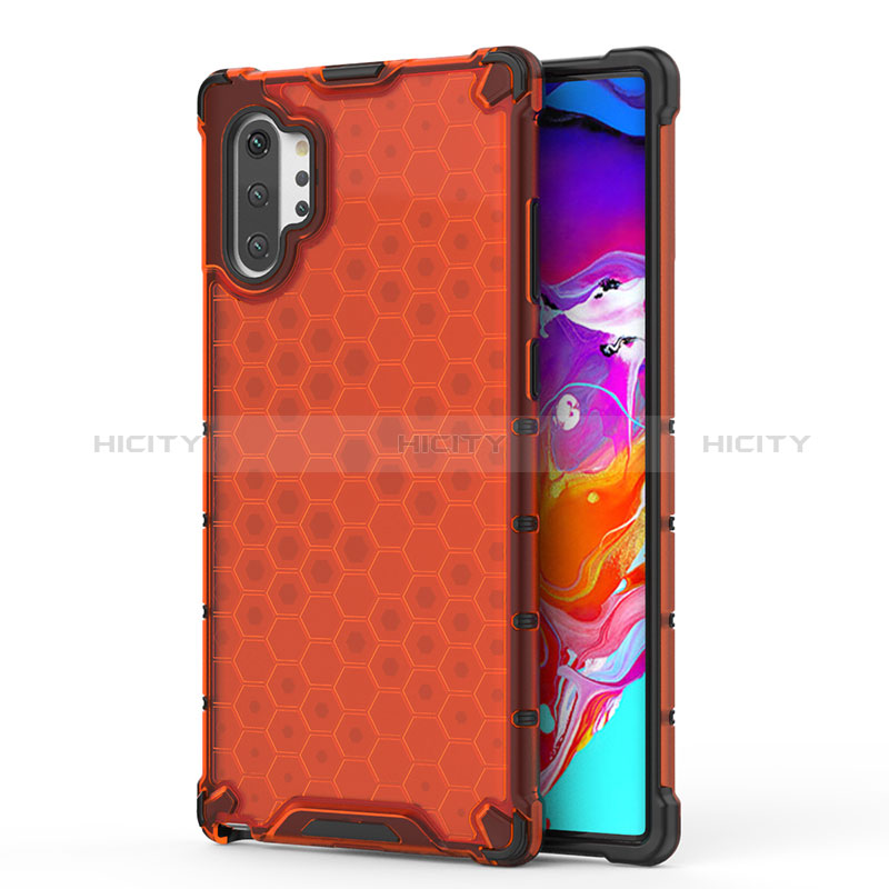 Carcasa Bumper Funda Silicona Transparente 360 Grados AM1 para Samsung Galaxy Note 10 Plus 5G Rojo