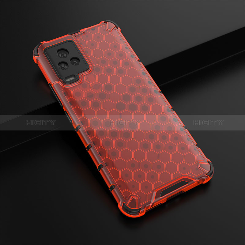 Carcasa Bumper Funda Silicona Transparente 360 Grados AM1 para Vivo iQOO 7 5G Rojo