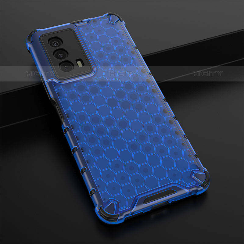 Carcasa Bumper Funda Silicona Transparente 360 Grados AM1 para Vivo iQOO Z5 5G Azul