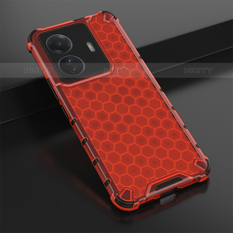 Carcasa Bumper Funda Silicona Transparente 360 Grados AM1 para Vivo iQOO Z6 Pro 5G Rojo