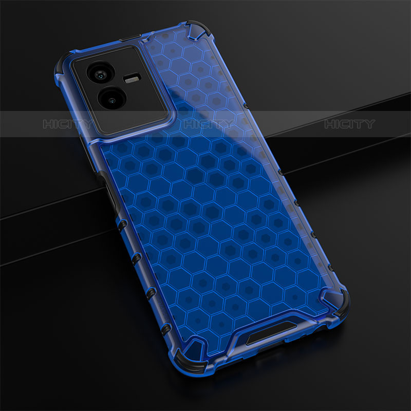 Carcasa Bumper Funda Silicona Transparente 360 Grados AM1 para Vivo iQOO Z6x Azul