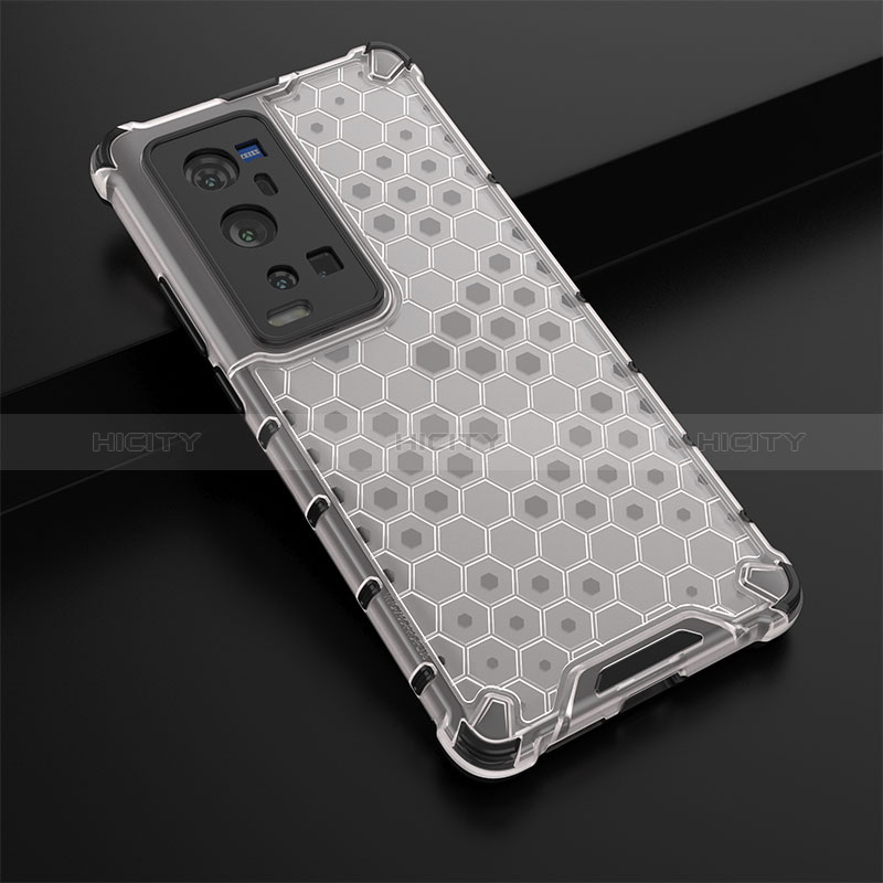 Carcasa Bumper Funda Silicona Transparente 360 Grados AM1 para Vivo X60 Pro+ Plus 5G Blanco