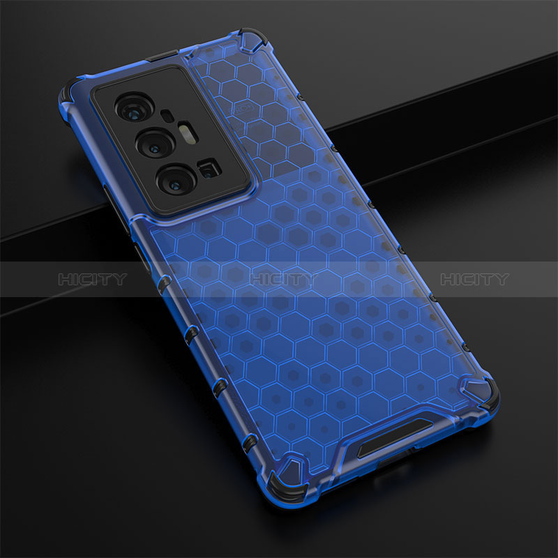 Carcasa Bumper Funda Silicona Transparente 360 Grados AM1 para Vivo X70 Pro+ Plus 5G Azul