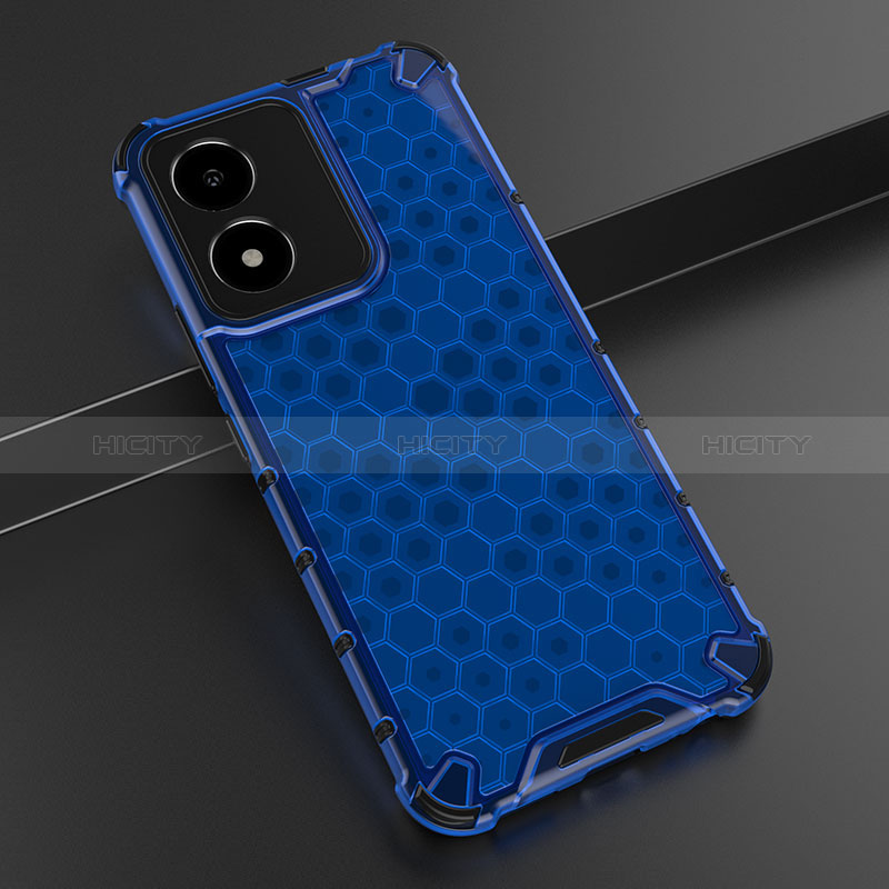 Carcasa Bumper Funda Silicona Transparente 360 Grados AM1 para Vivo Y02S Azul