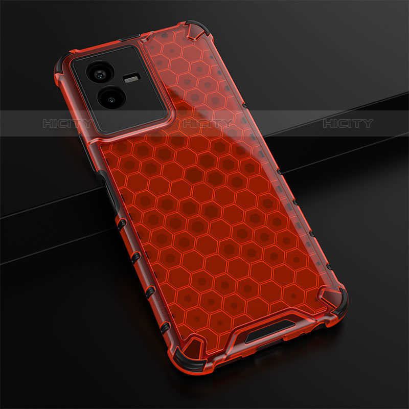 Carcasa Bumper Funda Silicona Transparente 360 Grados AM1 para Vivo Y73t Rojo