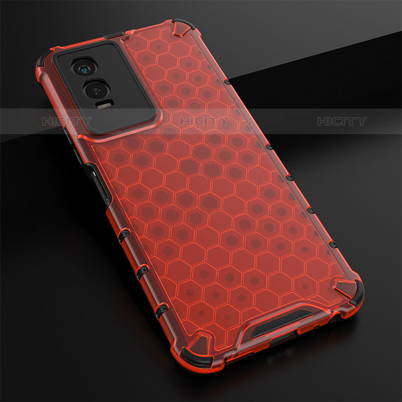 Carcasa Bumper Funda Silicona Transparente 360 Grados AM1 para Vivo Y74s 5G Rojo