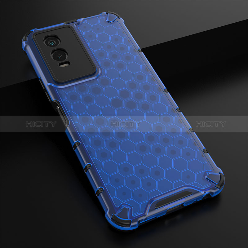 Carcasa Bumper Funda Silicona Transparente 360 Grados AM1 para Vivo Y76s 5G Azul