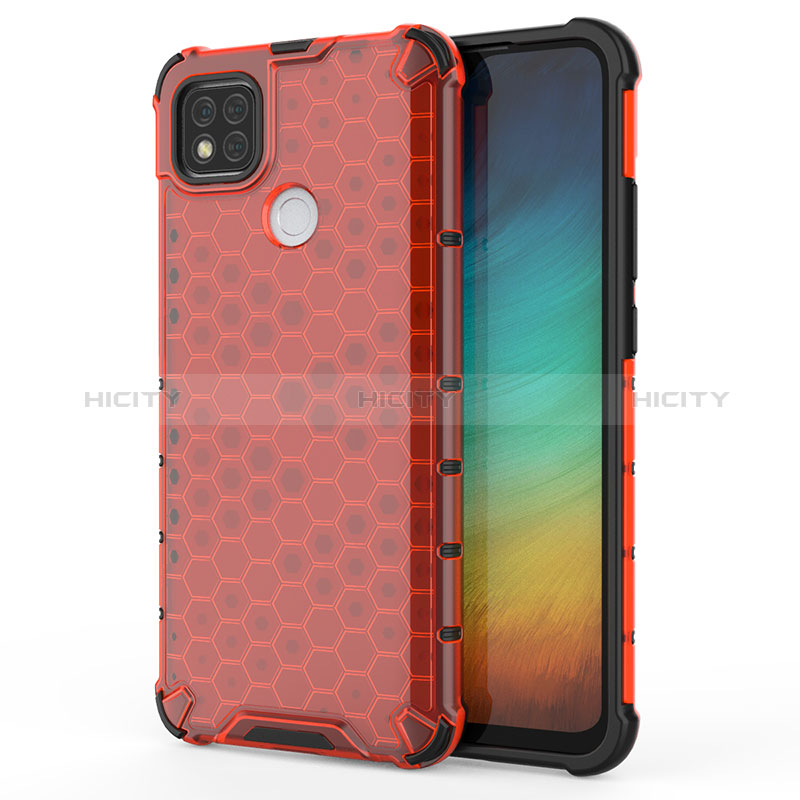 Carcasa Bumper Funda Silicona Transparente 360 Grados AM1 para Xiaomi POCO C3 Rojo