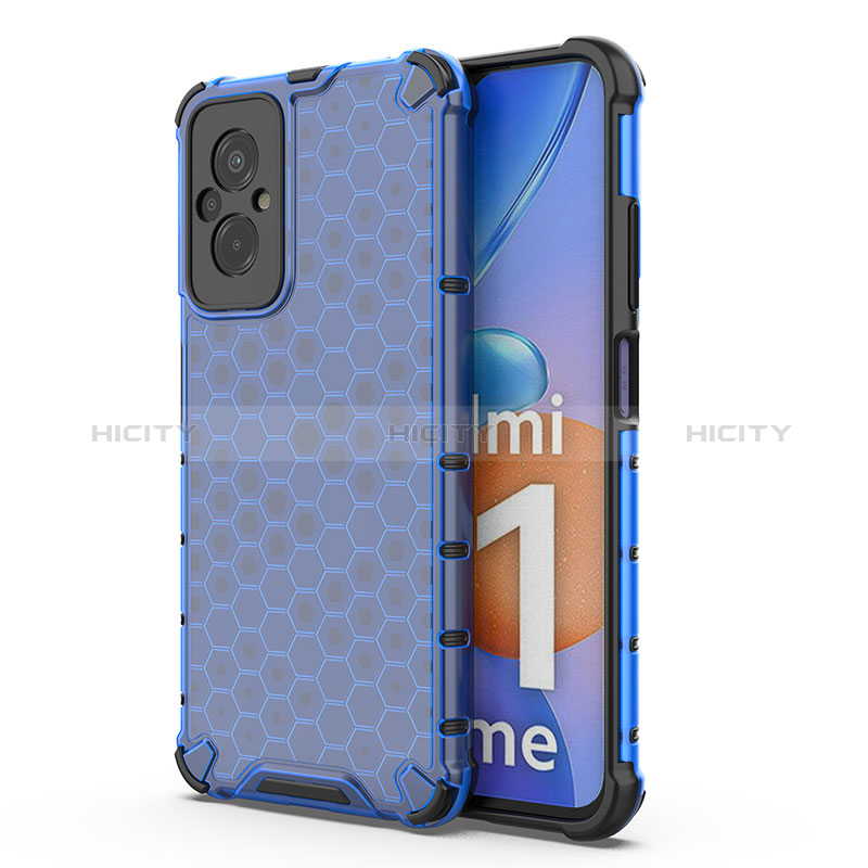 Carcasa Bumper Funda Silicona Transparente 360 Grados AM1 para Xiaomi Redmi 11 Prime 4G Azul