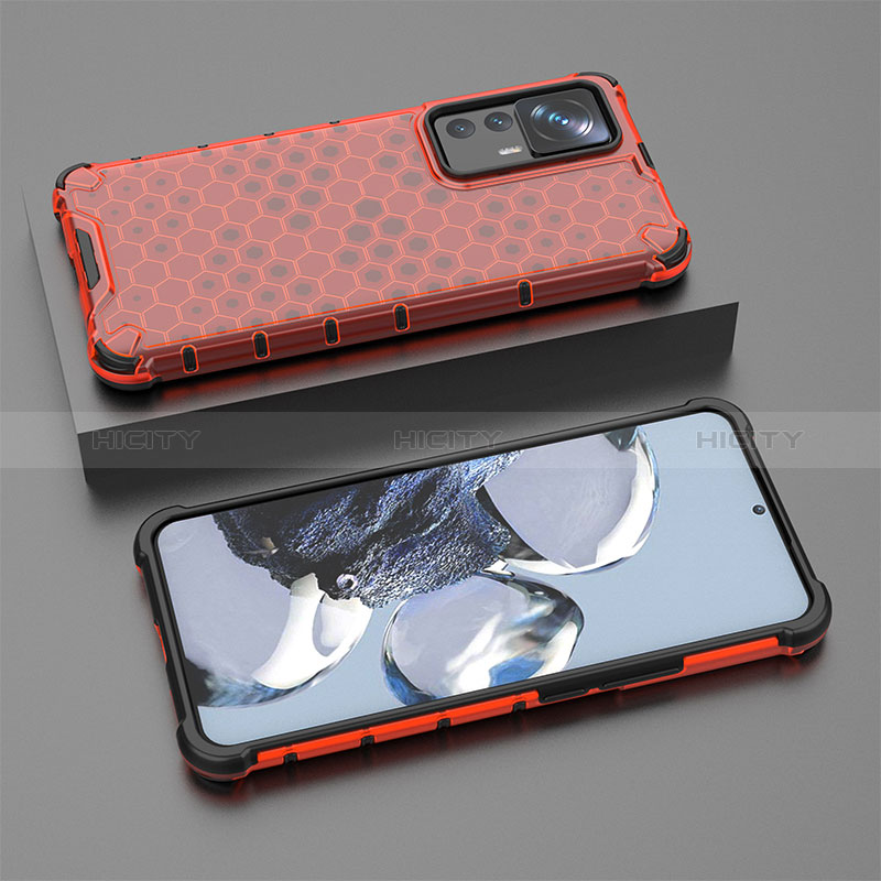 Carcasa Bumper Funda Silicona Transparente 360 Grados AM1 para Xiaomi Redmi K50 Ultra 5G Rojo