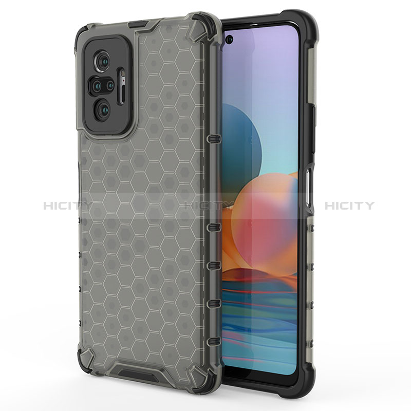 Carcasa Bumper Funda Silicona Transparente 360 Grados AM1 para Xiaomi Redmi Note 10 Pro 4G Negro