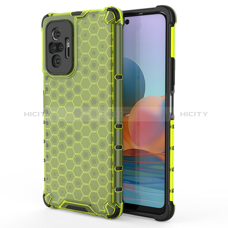 Carcasa Bumper Funda Silicona Transparente 360 Grados AM1 para Xiaomi Redmi Note 10 Pro 4G Verde