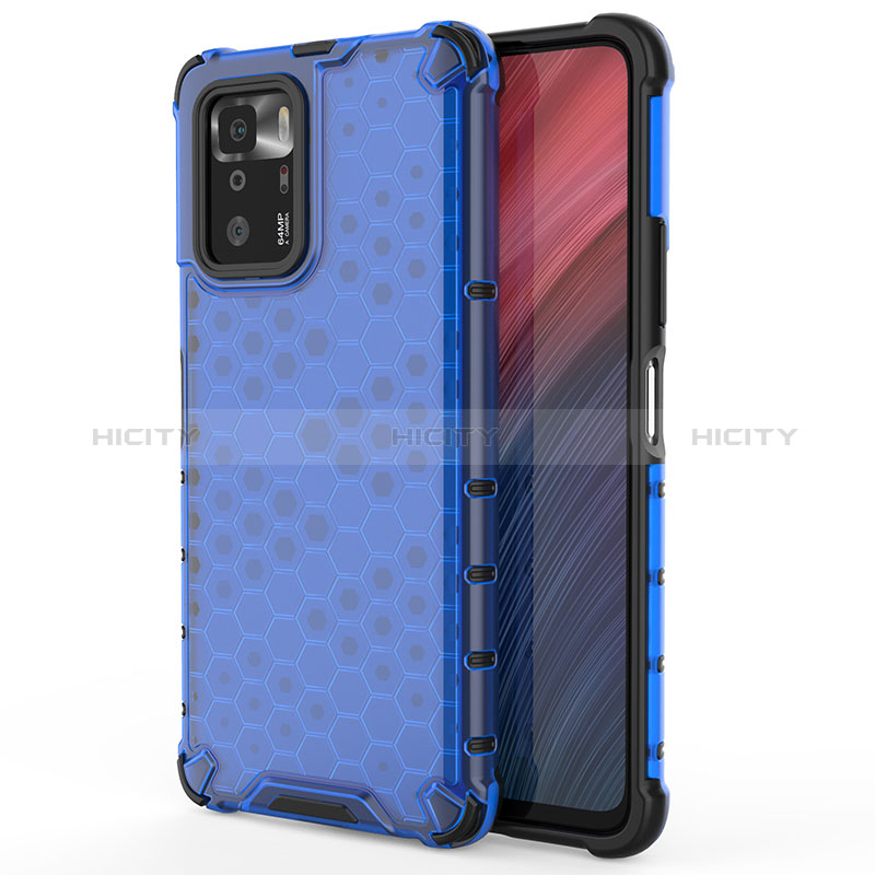 Carcasa Bumper Funda Silicona Transparente 360 Grados AM1 para Xiaomi Redmi Note 10 Pro 5G Azul