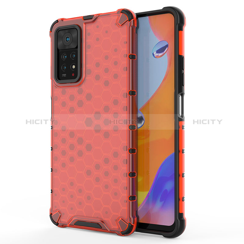 Carcasa Bumper Funda Silicona Transparente 360 Grados AM1 para Xiaomi Redmi Note 11 Pro 4G Rojo