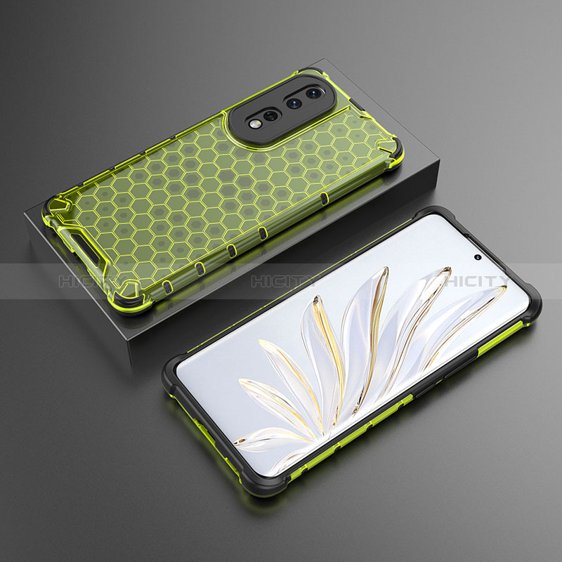 Carcasa Bumper Funda Silicona Transparente 360 Grados AM2 para Huawei Honor 80 Pro Flat 5G Verde