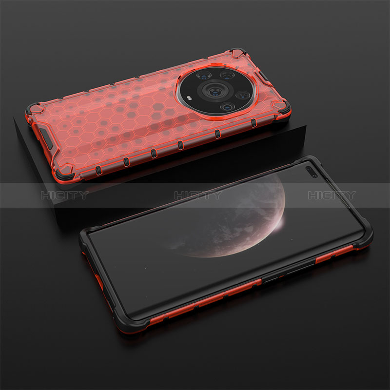 Carcasa Bumper Funda Silicona Transparente 360 Grados AM2 para Huawei Honor Magic3 Pro+ Plus 5G Rojo