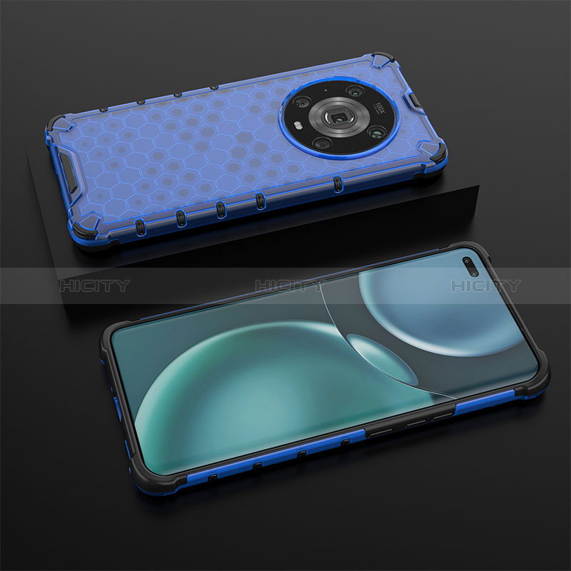 Carcasa Bumper Funda Silicona Transparente 360 Grados AM2 para Huawei Honor Magic4 Pro 5G Azul