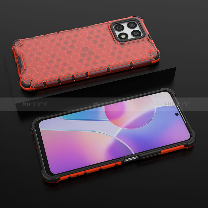 Carcasa Bumper Funda Silicona Transparente 360 Grados AM2 para Huawei Honor X30i Rojo