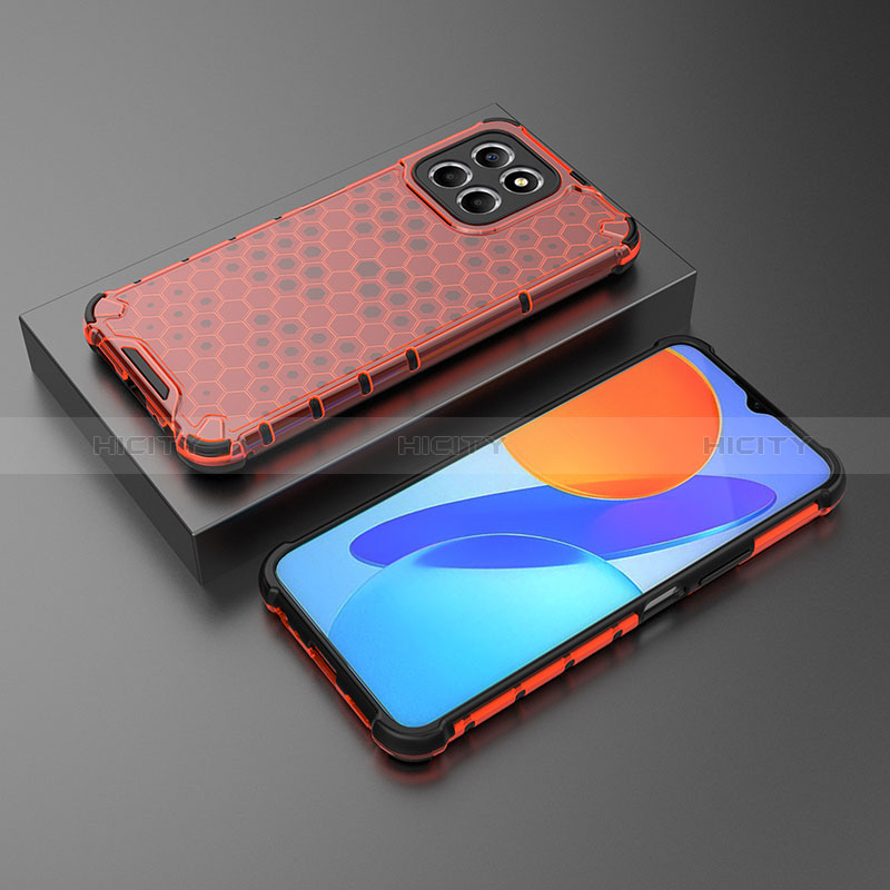 Carcasa Bumper Funda Silicona Transparente 360 Grados AM2 para Huawei Honor X6 5G Rojo