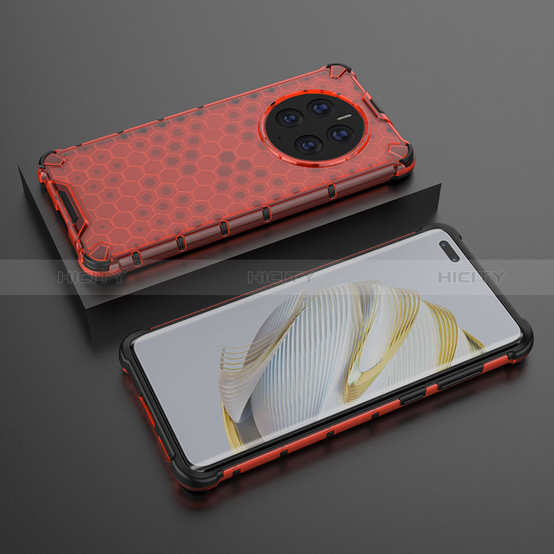 Carcasa Bumper Funda Silicona Transparente 360 Grados AM2 para Huawei Mate 50 Pro Rojo