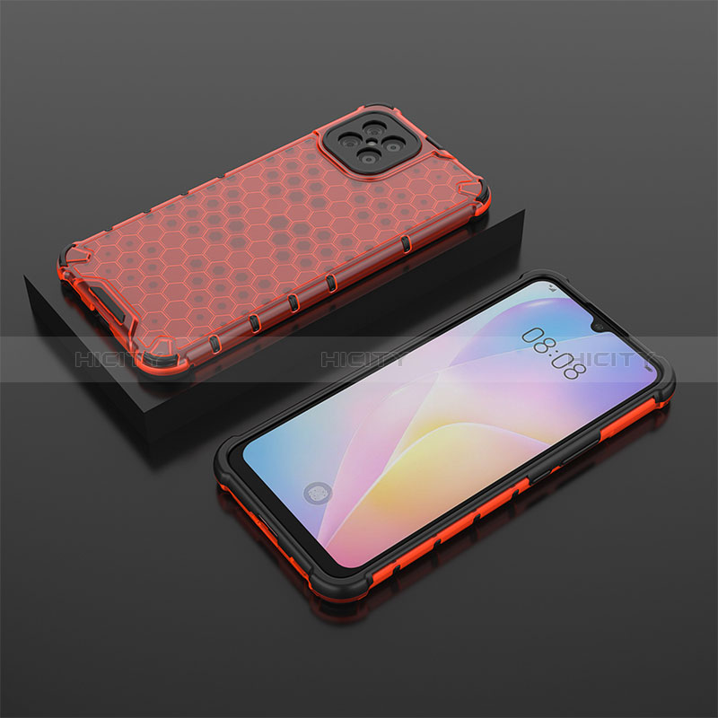 Carcasa Bumper Funda Silicona Transparente 360 Grados AM2 para Huawei Nova 8 SE 4G Rojo