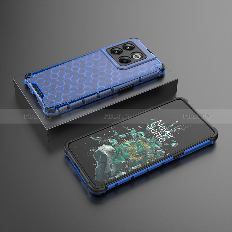 Carcasa Bumper Funda Silicona Transparente 360 Grados AM2 para OnePlus 10T 5G Azul