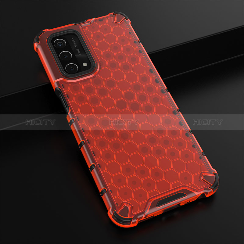 Carcasa Bumper Funda Silicona Transparente 360 Grados AM2 para Oppo A54 5G Rojo